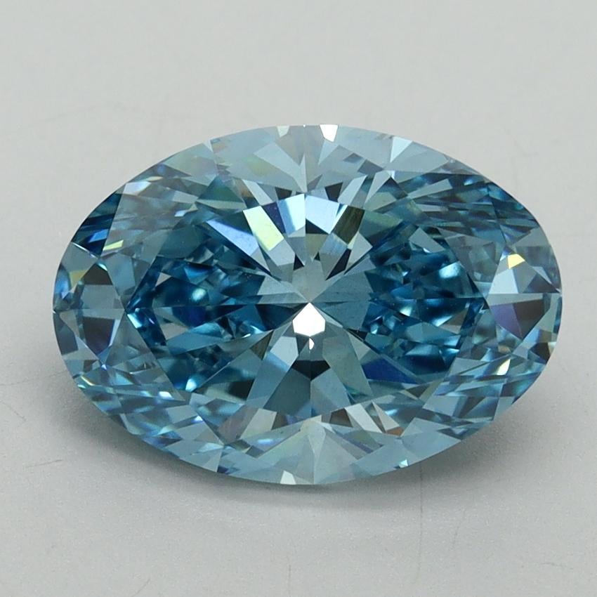 3.02 Ct. Fancy Vivid Malibu Blue Oval Lab Grown Diamond