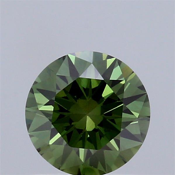 0.62 Ct. Fancy Vivid Green Round Lab Grown Diamond