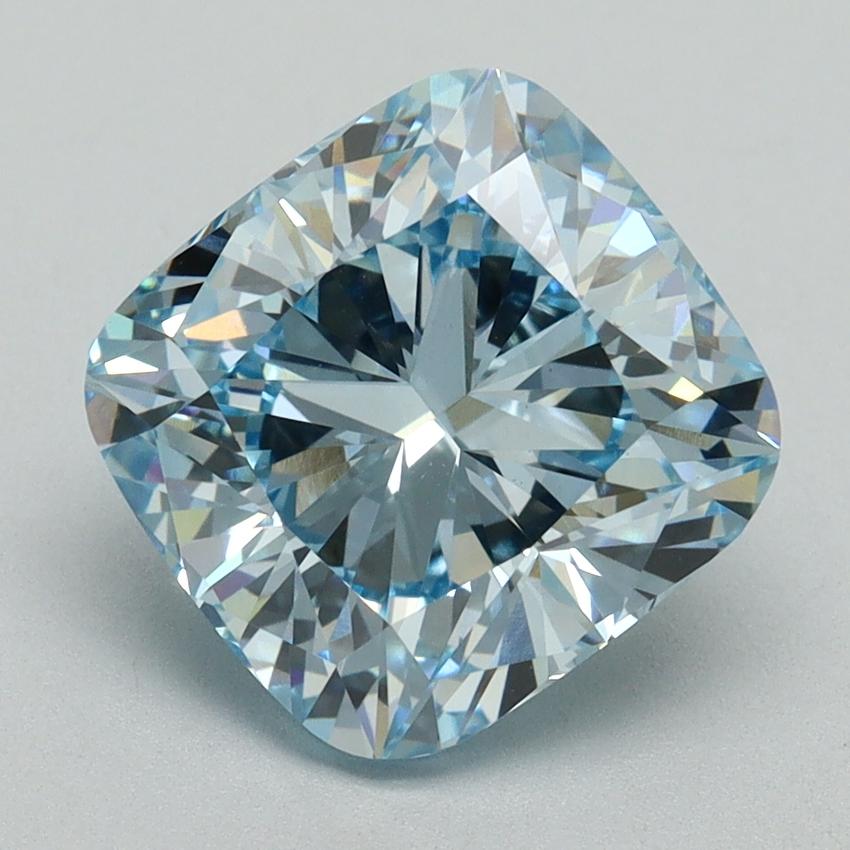 3.51 Ct. Fancy Intense Blue Cushion Lab Grown Diamond