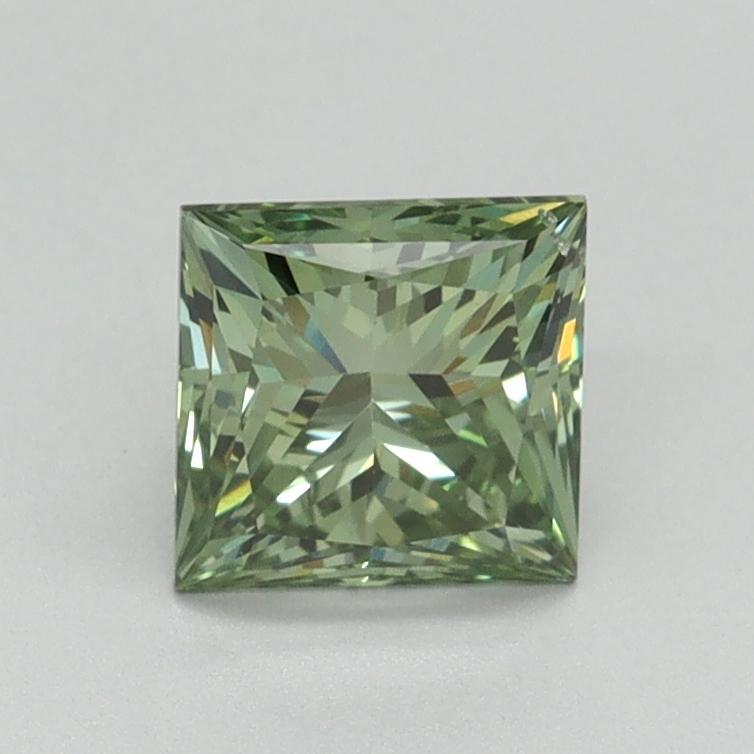 1.05 Ct. Fancy Vivid Green Princess Lab Grown Diamond