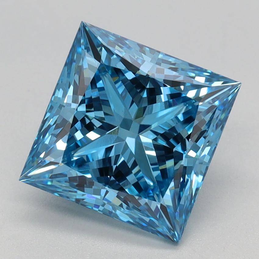 2.08 Ct. Fancy Vivid Blue Princess Lab Grown Diamond