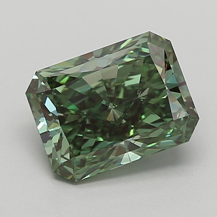 2.98 Ct. Fancy Vivid  Green Radiant Lab Grown Diamond