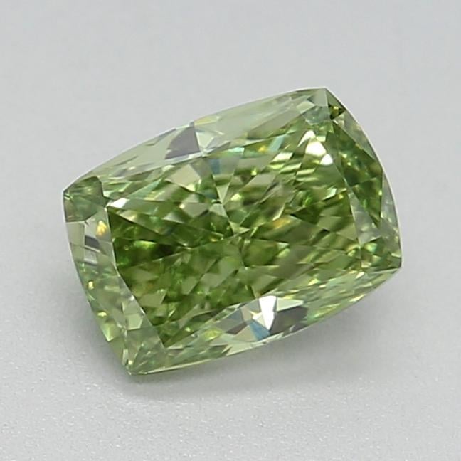 0.49 Ct. Fancy Vivid  Green Cushion Lab Grown Diamond
