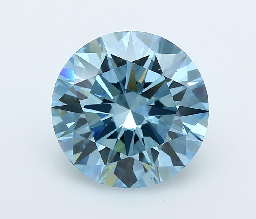 5.06 Ct. Fancy Vivid  Blue Round Lab Grown Diamond