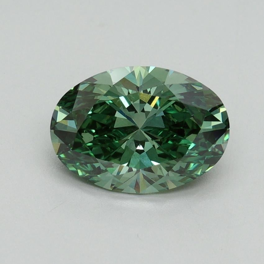 1.69 Ct. Fancy Vivid Pacific Green Oval Lab Grown Diamond