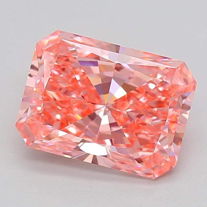 3.10 Ct. Fancy Vivid  Pink Radiant Lab Grown Diamond