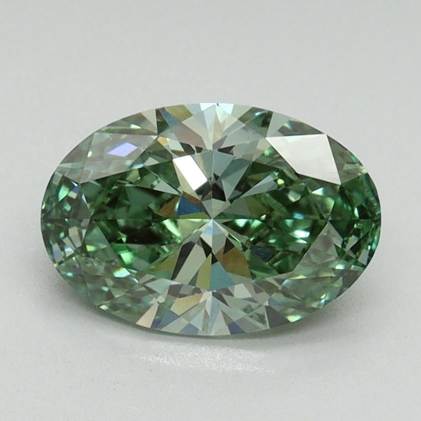 1.31 Ct. Fancy Vivid Green Oval Lab Grown Diamond