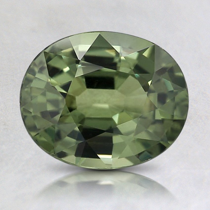 8.2x6.7mm Green Oval Sapphire
