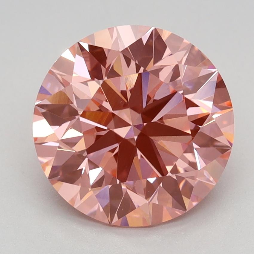 2.48 Ct. Fancy Vivid Pink Round Lab Grown Diamond