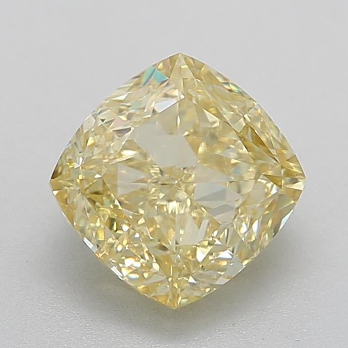 3.06 Ct. Fancy Vivid Yellow Cushion Lab Grown Diamond