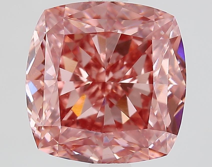 3.74 Ct. Fancy Vivid Pink Cushion Lab Grown Diamond