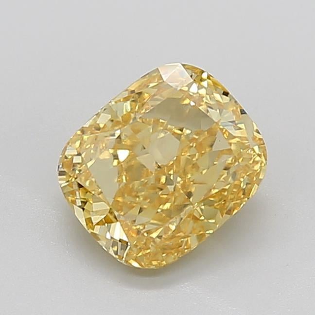 3.01 Ct. Fancy Vivid Yellow Cushion Lab Grown Diamond