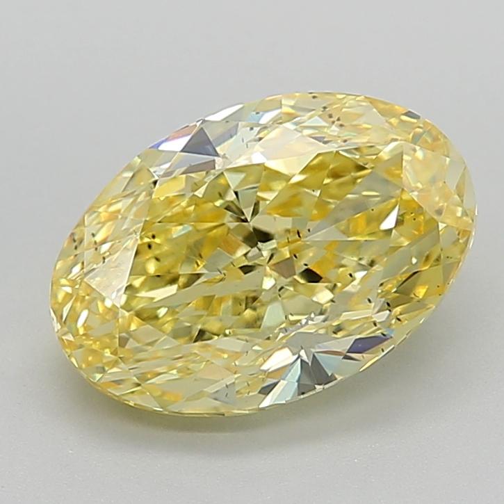 4.01 Ct. Fancy Intense  Yellow Oval Lab Grown Diamond
