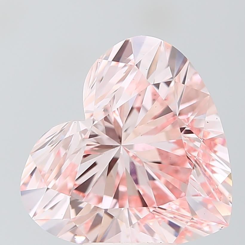 7.01 Ct. Fancy Intense Pink Heart Lab Grown Diamond
