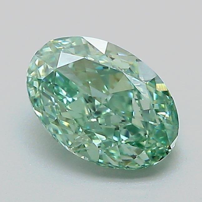 1.04 Ct. Fancy Vivid Green Oval Lab Grown Diamond