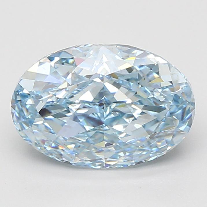 3.08 Ct. Fancy Vivid Blue Oval Lab Grown Diamond