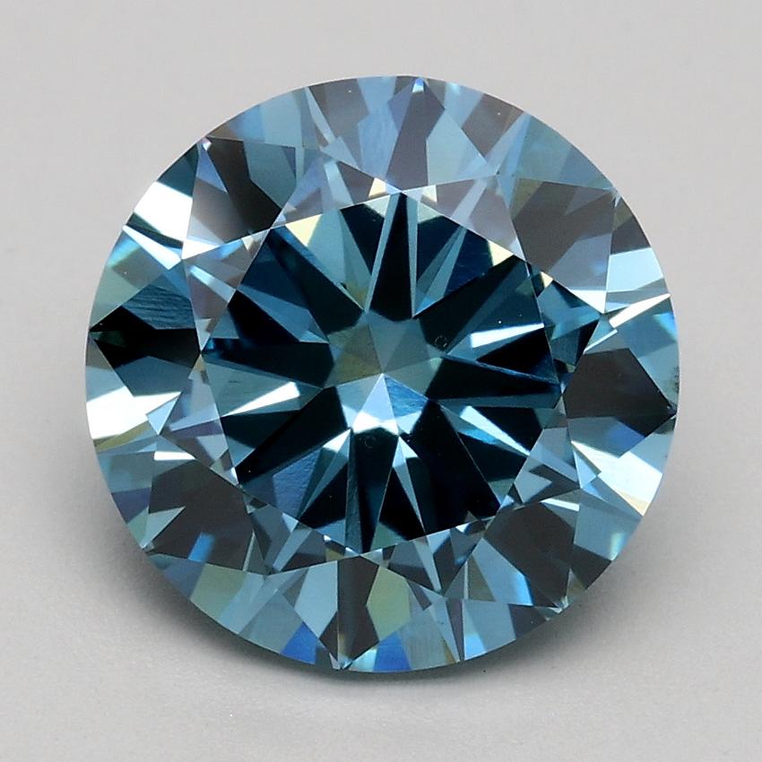 2.50 Ct. Fancy Vivid Blue Round Lab Grown Diamond