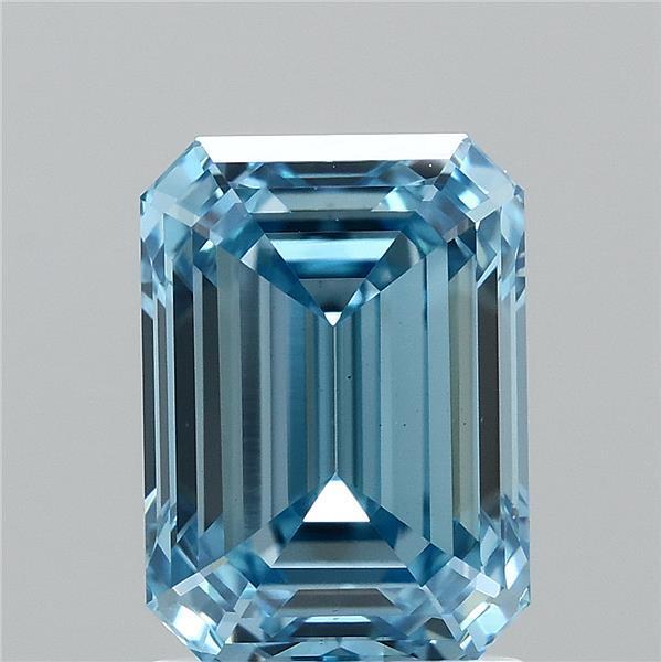 2.01 Ct. Fancy Vivid Blue Emerald Lab Grown Diamond