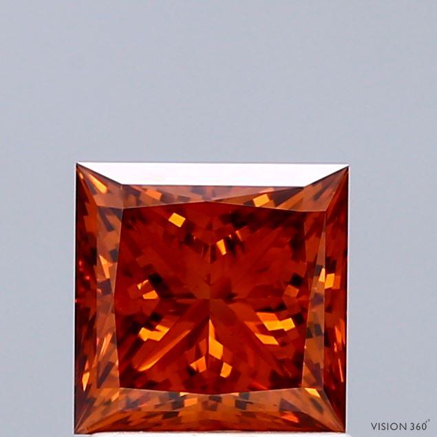 1.43 Ct. Fancy Vivid Orange Princess Lab Grown Diamond
