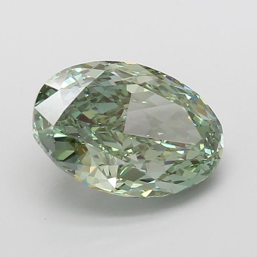 4.07 Ct. Fancy Vivid Green Oval Lab Grown Diamond