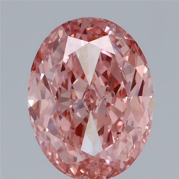 2.95 Ct. Fancy Vivid Pink Oval Lab Grown Diamond