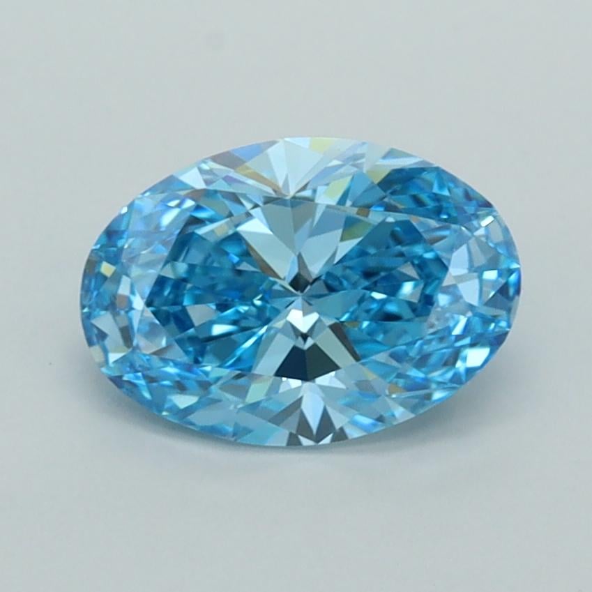 1.23 Ct. Fancy Vivid  Blue Oval Lab Grown Diamond