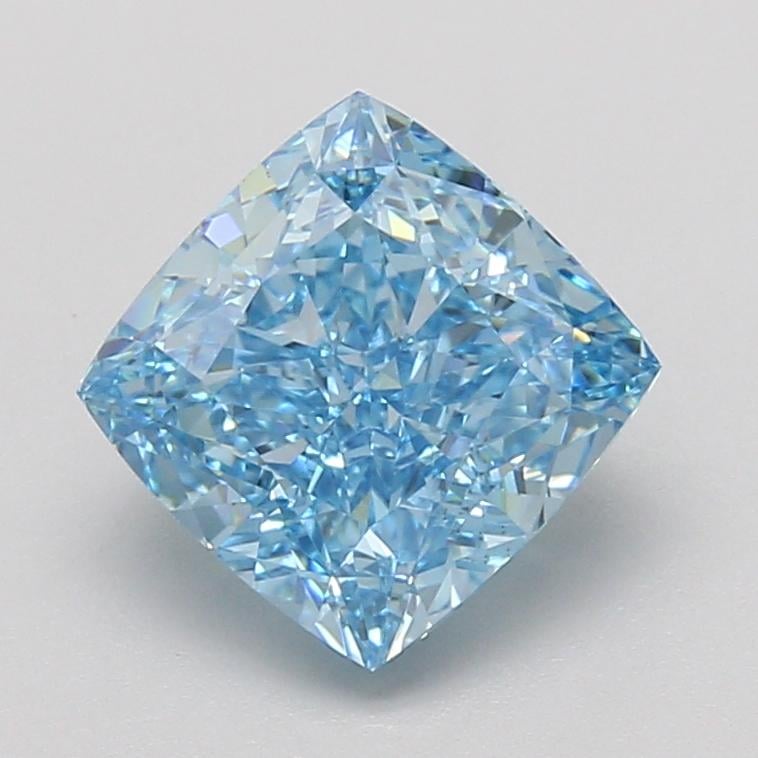 3.10 Ct. Fancy Vivid Blue Cushion Lab Grown Diamond