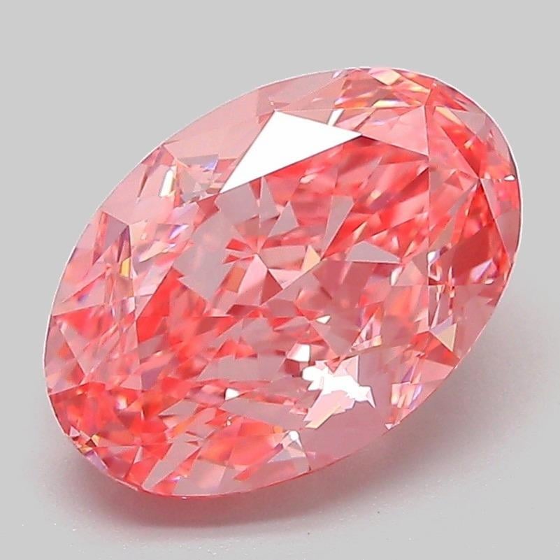3.00 Ct. Fancy Vivid Pink Oval Lab Grown Diamond