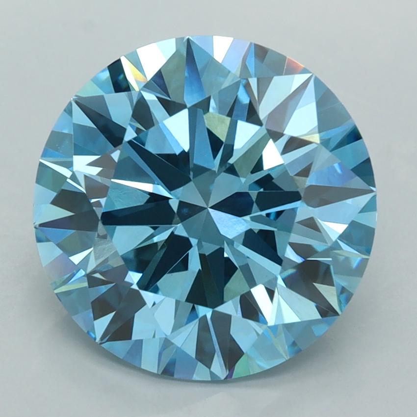 5.05 Ct. Fancy Vivid  Blue Round Lab Grown Diamond