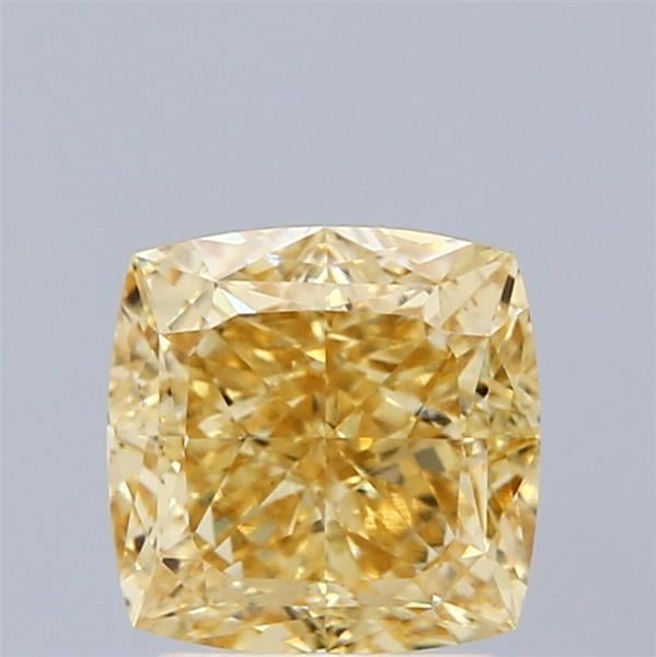 2.10 Ct. Fancy Vivid Yellow Cushion Lab Grown Diamond