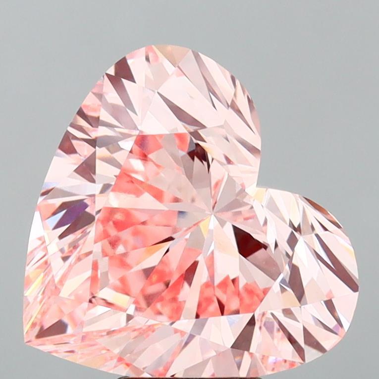 6.54 Ct. Fancy Intense Pink Heart Lab Grown Diamond