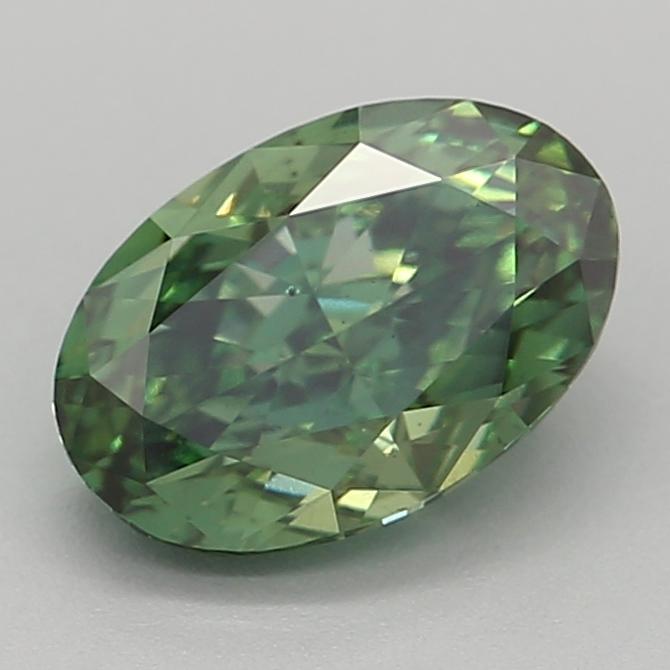 1.00 Ct. Fancy Vivid  Green Oval Lab Grown Diamond
