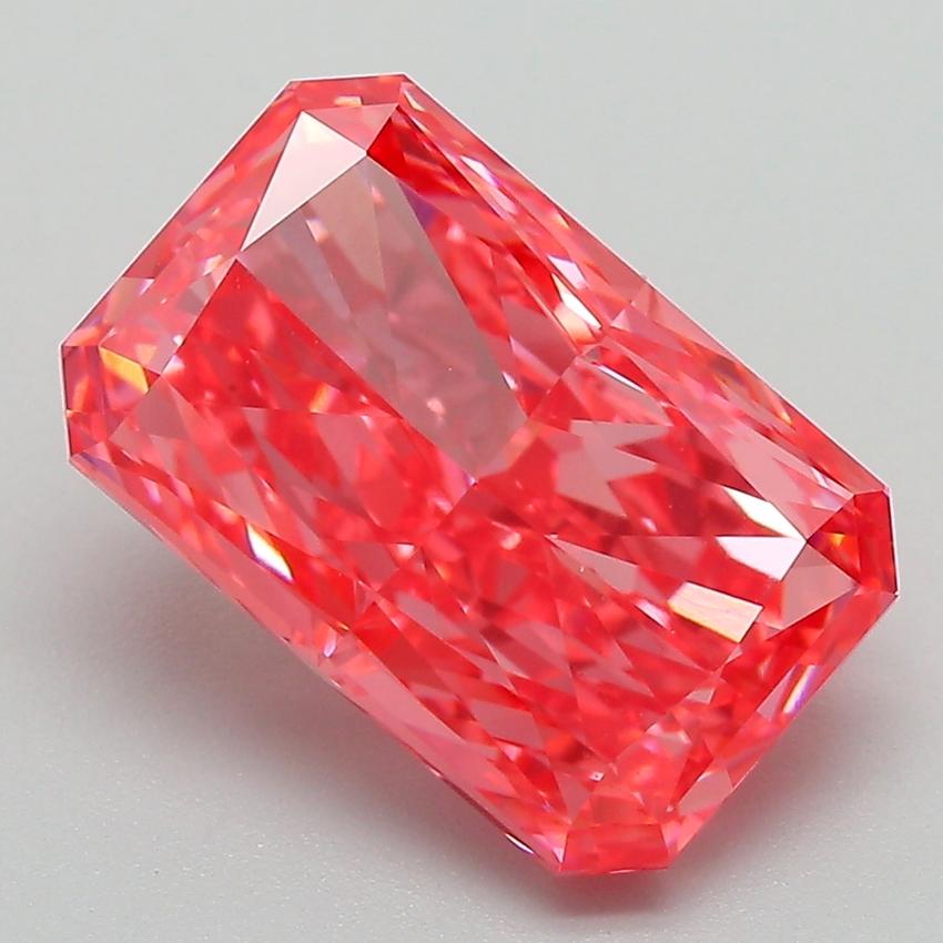 4.68 Ct. Fancy Vivid Pink Radiant Lab Grown Diamond