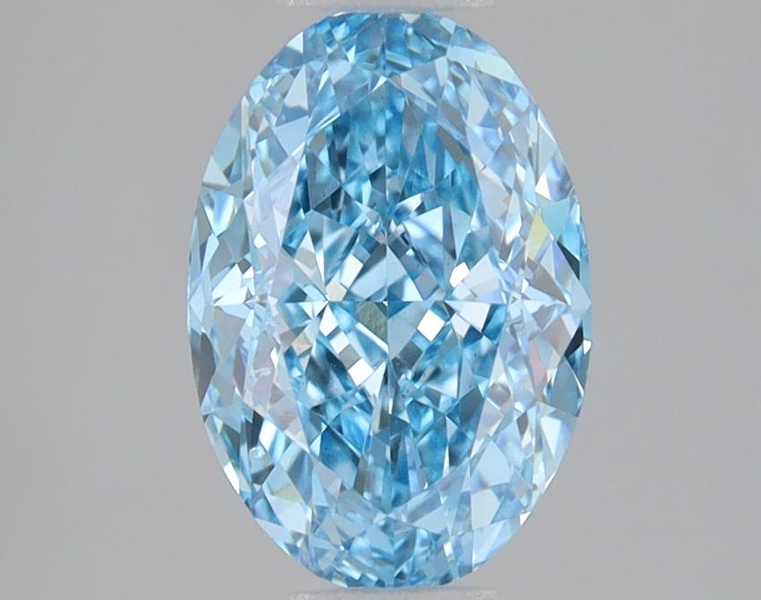 2.10 Ct. Fancy Vivid Blue Oval Lab Grown Diamond