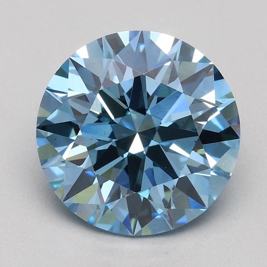 1.89 Ct. Fancy Intense Blue Round Lab Grown Diamond