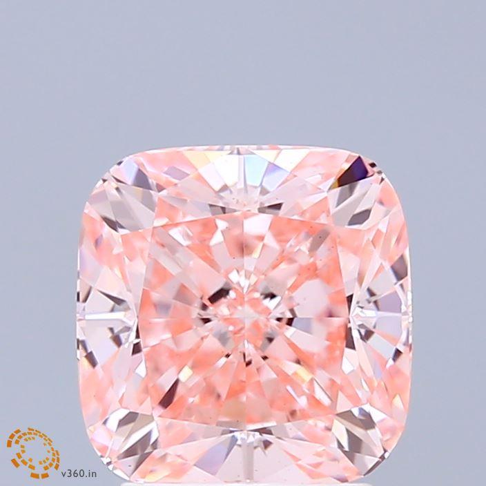 3.01 Ct. Fancy Intense Pink Cushion Lab Grown Diamond