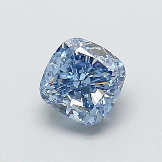 0.89 Ct. Fancy Vivid Blue Cushion Lab Grown Diamond