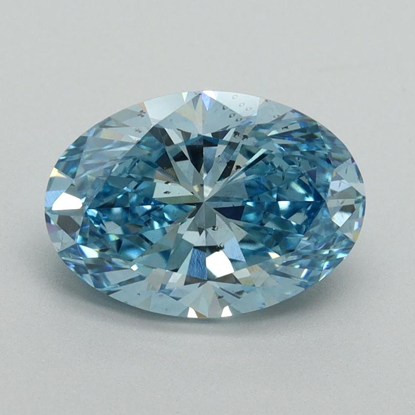 2.15 Ct. Fancy Vivid Blue Oval Lab Grown Diamond