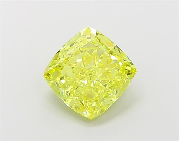 1.61 Ct. Fancy Vivid  Yellow Cushion Lab Grown Diamond