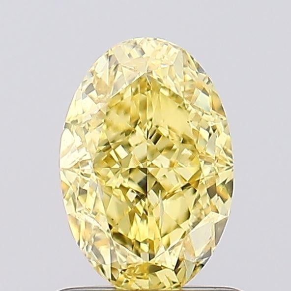 1.11 Ct. Fancy Vivid  Yellow Oval Lab Grown Diamond