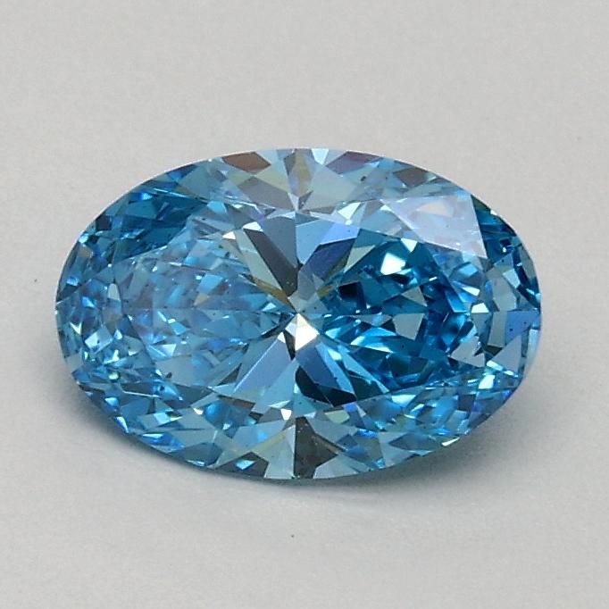 0.55 Ct. Fancy Vivid Blue Oval Lab Grown Diamond