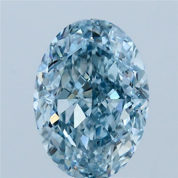 3.06 Ct. Fancy Intense Blue Oval Lab Grown Diamond