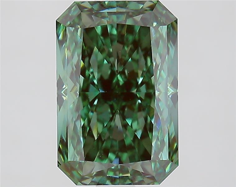 2.73 Ct. Fancy Vivid  Green Radiant Lab Grown Diamond
