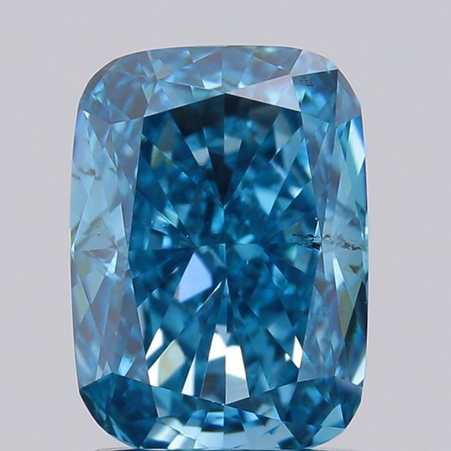 1.50 Ct. Fancy Vivid Blue Cushion Lab Grown Diamond