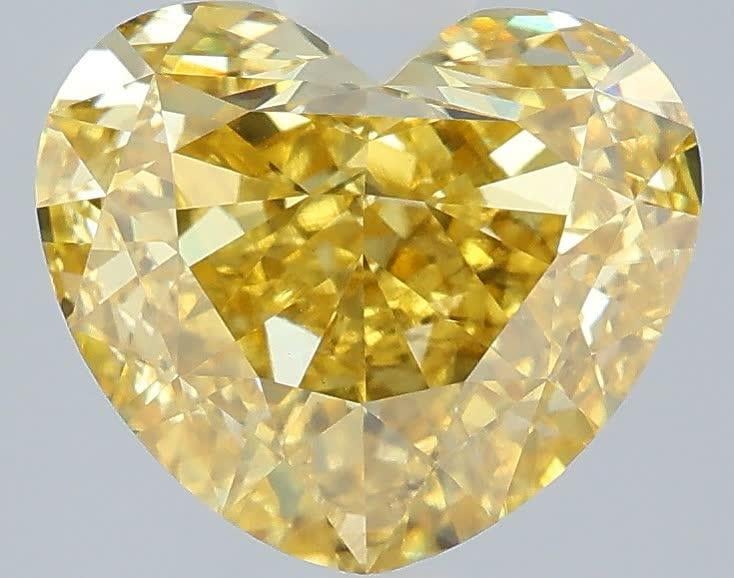 3.54 Ct. Fancy Vivid Yellow Heart Lab Grown Diamond