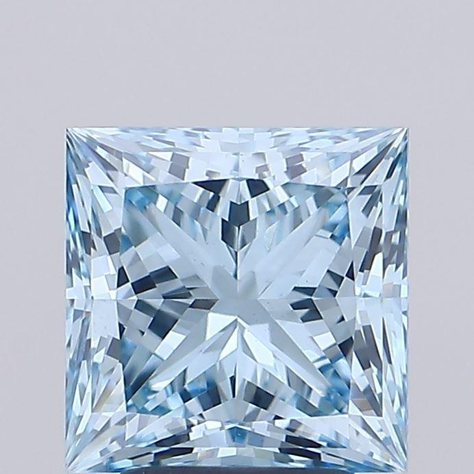 3.02 Ct. Fancy Vivid Blue Princess Lab Grown Diamond