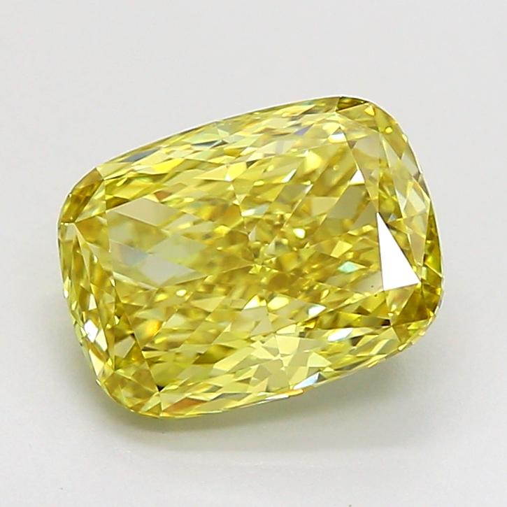 2.27 Ct. Fancy Intense  Yellow Cushion Lab Grown Diamond