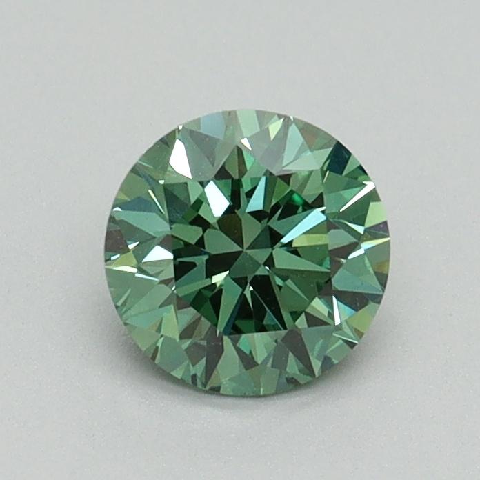 0.68 Ct. Fancy Vivid Green Round Lab Grown Diamond
