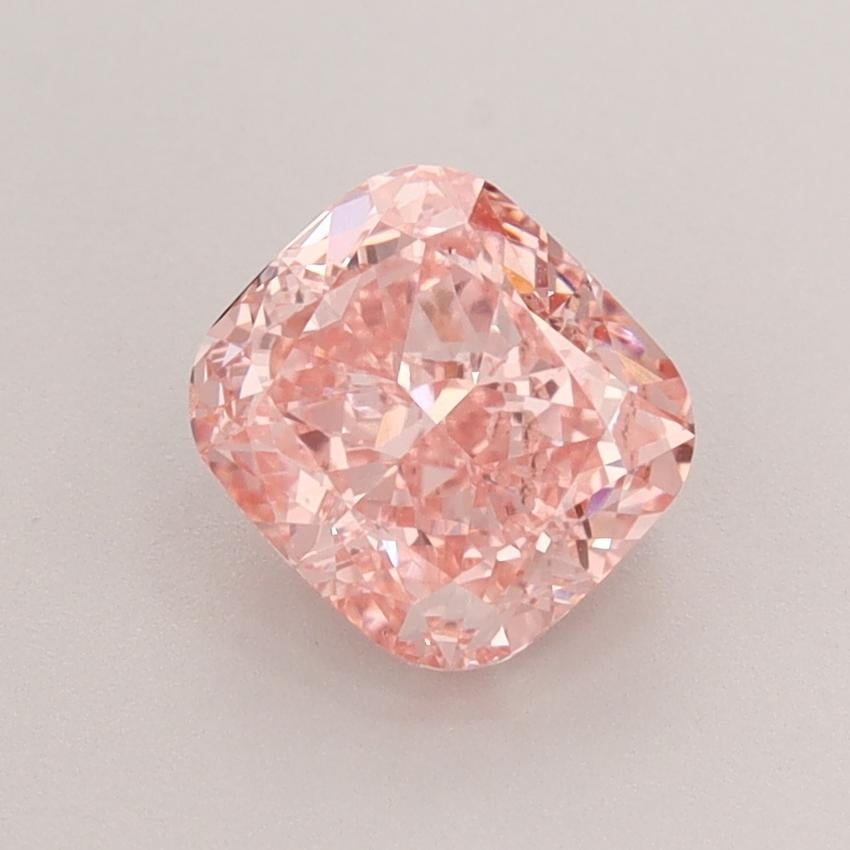 1.59 Ct. Fancy Vivid  Pink Cushion Lab Grown Diamond