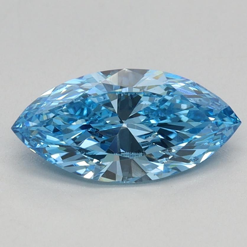 0.68 Ct. Fancy Vivid Blue Marquise Lab Grown Diamond